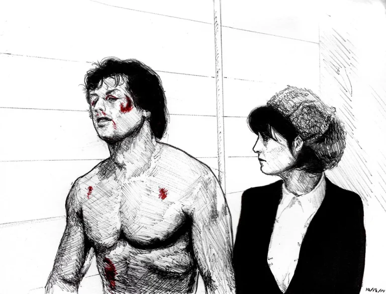 illustrazione sketch rocky balboa e adriana, valentina barletta scrittrice